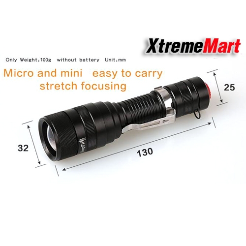 ไฟฉาย SupFire new flashlight F5 10w rechargeable camping outdoor led zoom flashlight (BLACK)