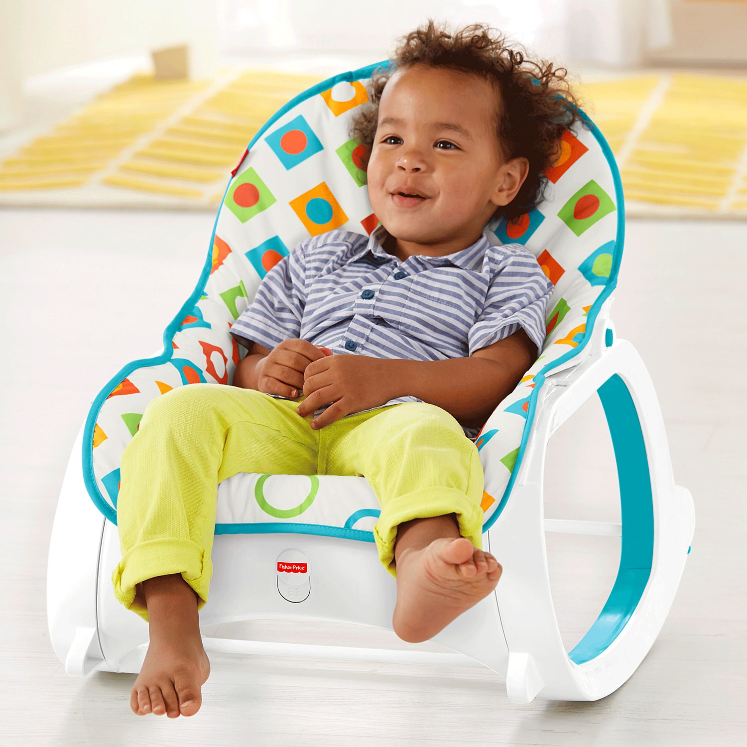 เปลโยกสั่นอัตโนมัติและเก้าอี้โยกเอนกประสงค์ Fisher-Price รุ่น Infant-to-Toddler Rocker (Geo Diamonds)