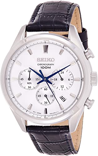 Karnvera Shop นาฬิกาข้อมือผู้ชาย Seiko Chronograph Silver Dial Men's Watch SSB291P1