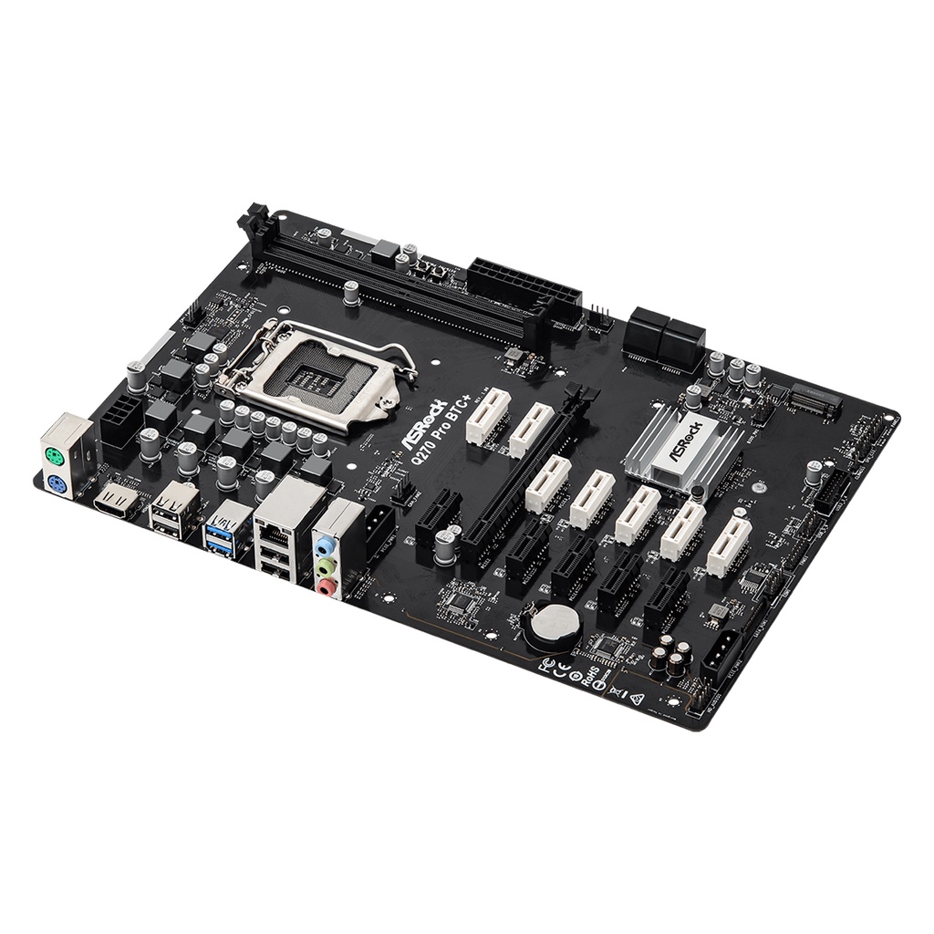 Motherboard Asrock Q270 Pro BTC+ ATX Intel 1151 Socket GEN6 GEN7 เทียบเท่า H110 BTC+ TB250 BTC PRO TB360 BTC PRO 2.0