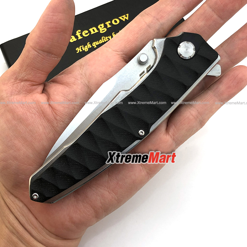 มีดพับ Eafengrow EF913 ด้ามดำ ใบ Tanto D2 Blade ด้าม G10 Handle Folding knife Survival Camping tool tactical knife (เล่มละ)