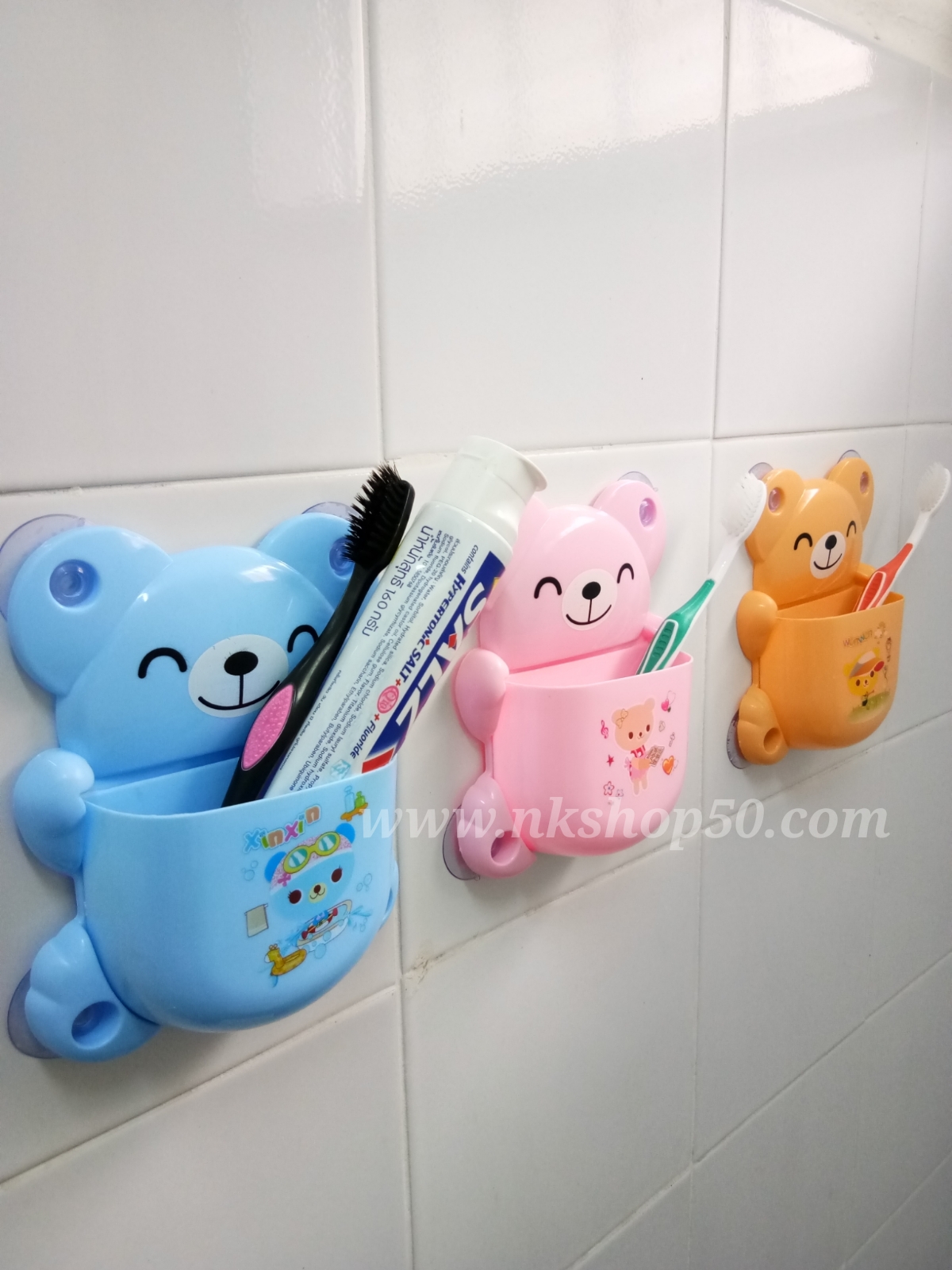 กล่องเก็บแปรงสีฟันและยาสีฟันรูปหมี