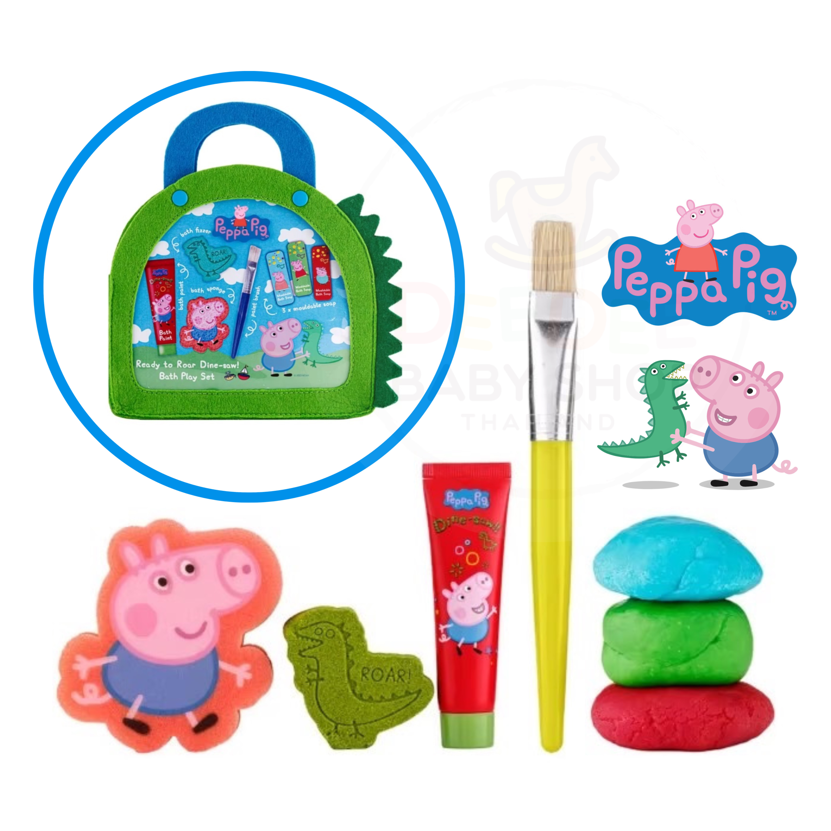 ชุดของเล่นในห้องน้ำสำหรับเด็ก Peppa Pig Ready to Roar Dine-saw! Bath Play Set