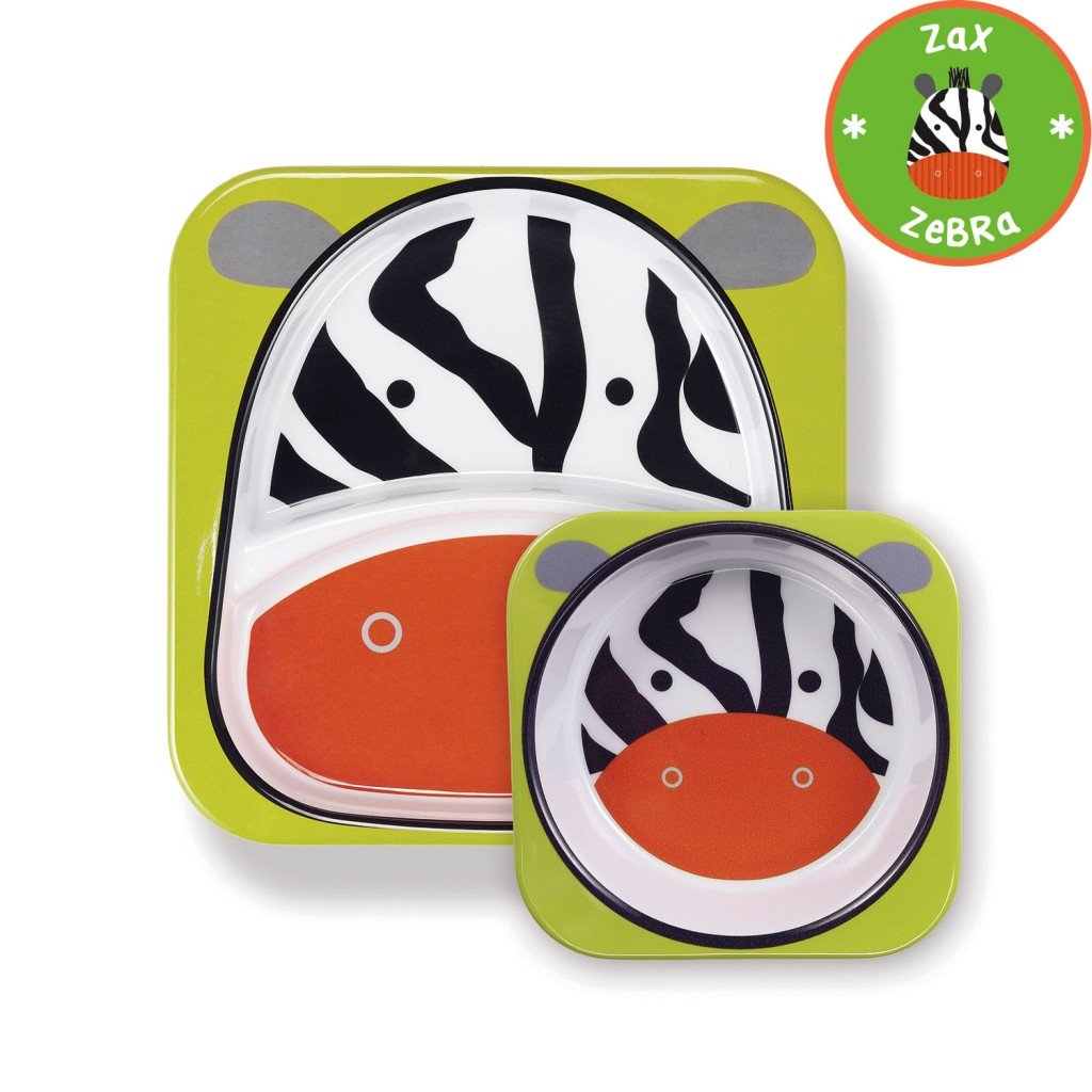จานและชามบรรจุอาหารสุดน่ารัก Skip Hop รุ่น Zoo Melamine Set (Zebra)