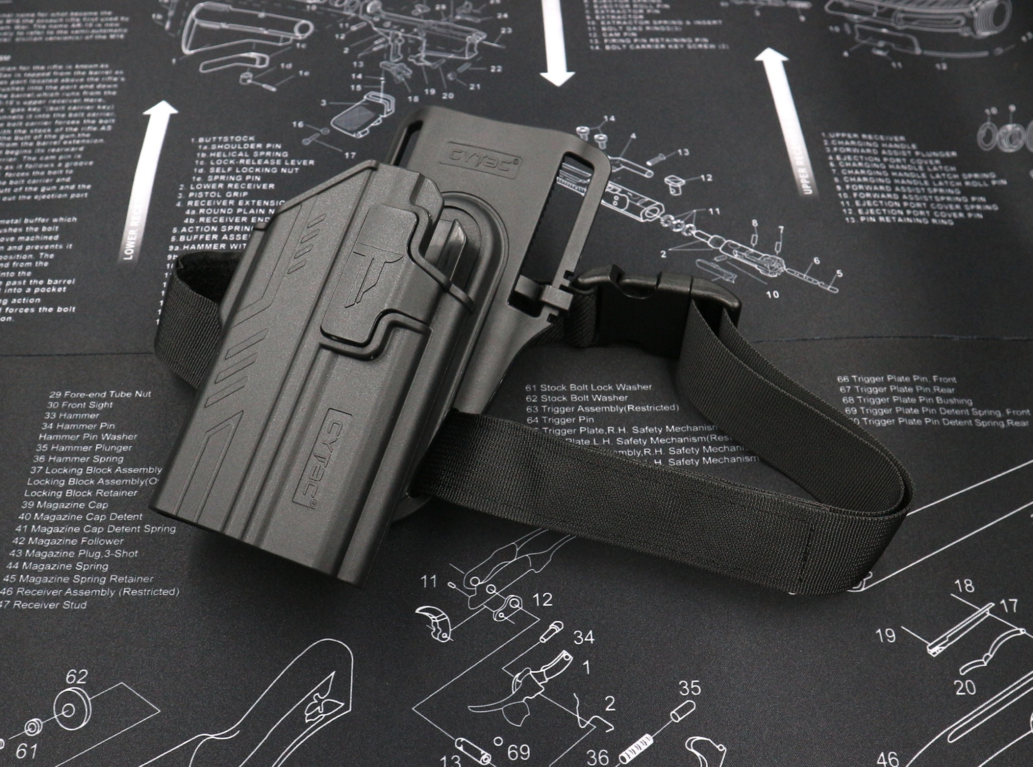 CYTAC thailand ซองพกนอก GLOCK 17 ติดไฟฉาย + เพลทลดต่ำ (ปลดล็อคนิ้วชี้)