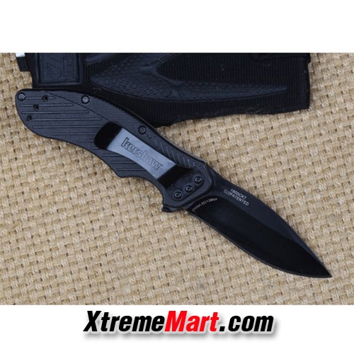 มีดพับ Kershaw 1605 Stainless Steel Survival Folding Knife (ใบดำ เรียบ)
