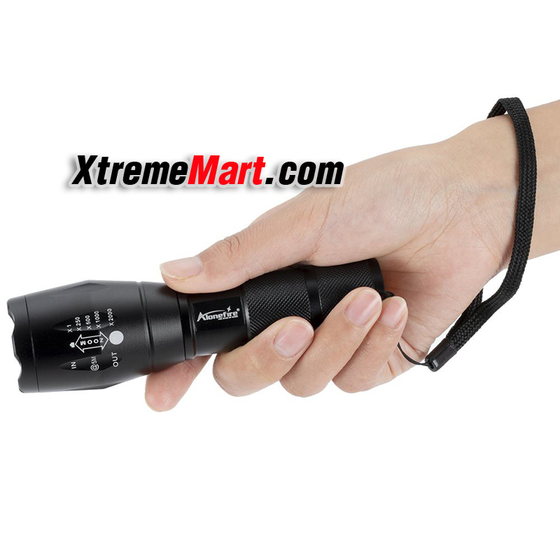 ชุดไฟฉาย Alonefire E17 T6 + UV LED 2หลอด แสงขาว + แสงม่วง (UV 395nm) สําหรับงานตรวจจับลายน้ำ และคราบต่างๆ