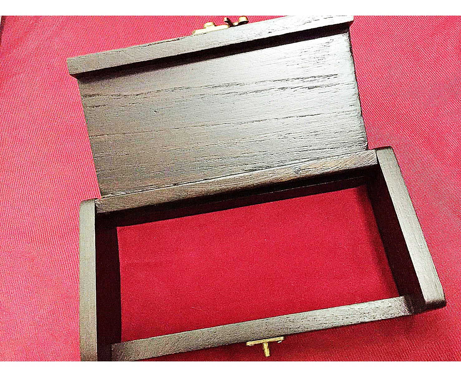 กล่อง หีบตลับกลัก เนื้อไม้สัก วาดลาย (งานฝีมือ) (ก9×ย18×ส5ซม.) (ความหนาเนื้อไม้ 5มิล) - (ใส่เก็บของต่างหรือวัตถุมงคล แนวคลาสิคโบราณ วินเทจ Vintage แต่งบ้าน แต่งร้าน)