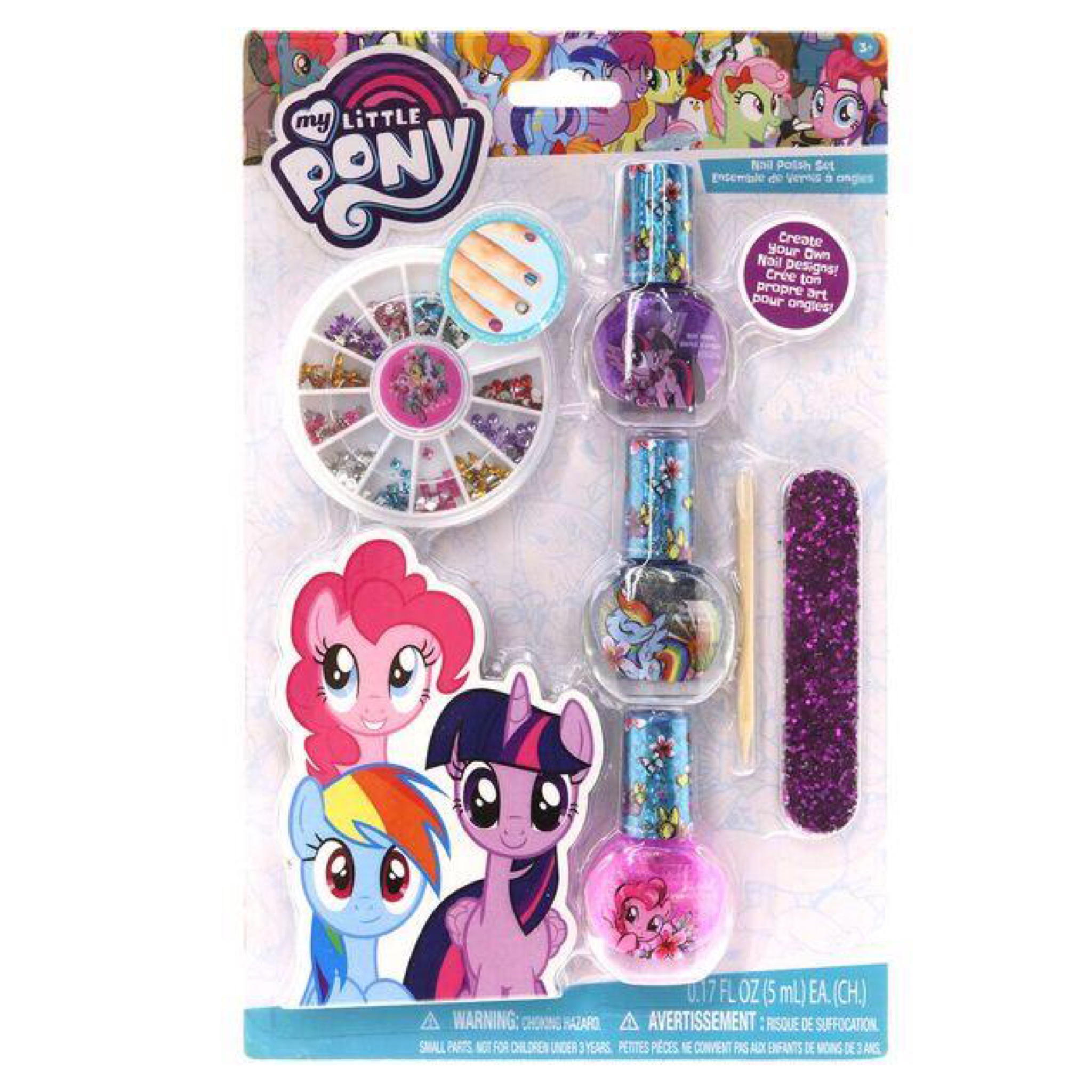 ชุดยาทาเล็บปลอดสารพิษพร้อมอุปกรณ์ตกแต่งเล็บ Townleygirl My Little Pony Beautiful Nail Set