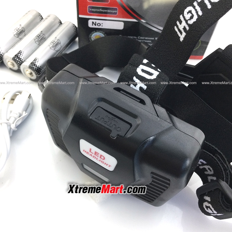 ชุดเซตไฟฉายคาดหัวซูม Ultrafire P90 LED แสงสีขาว 888000W สว่างมาก พร้อมแบตเตอรี่และสายชาร์จ USB