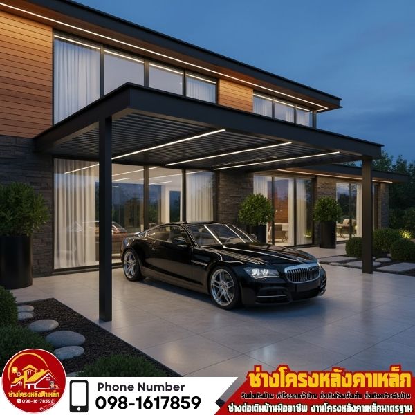 โรงรถหน้าบ้านโครงเหล็กขอนแก่น