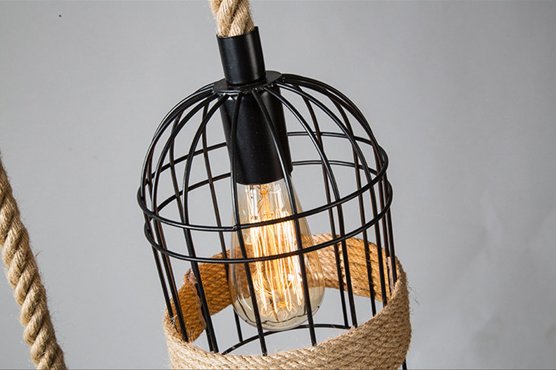 โคมไฟระย้าแขวนเพดานเชือกลินิน 5 ดวง , 7 ดวง [ROP2406]