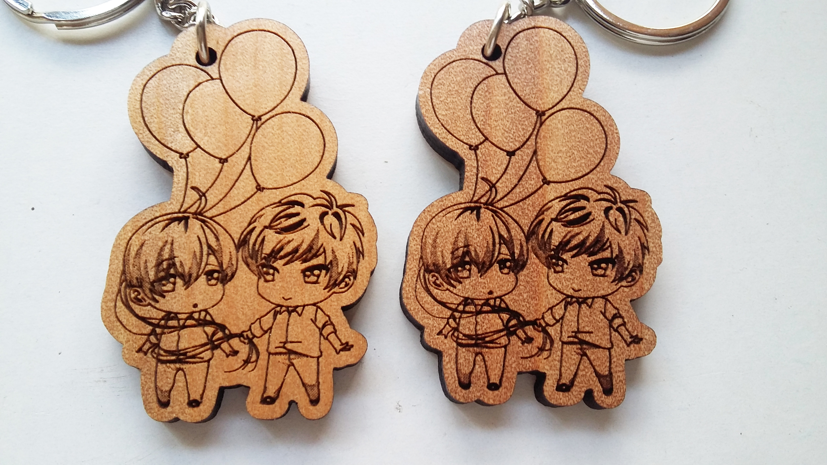 พวงกุญแจไม้ พวงกุญแจที่ระลึก รูปการ์ตูน