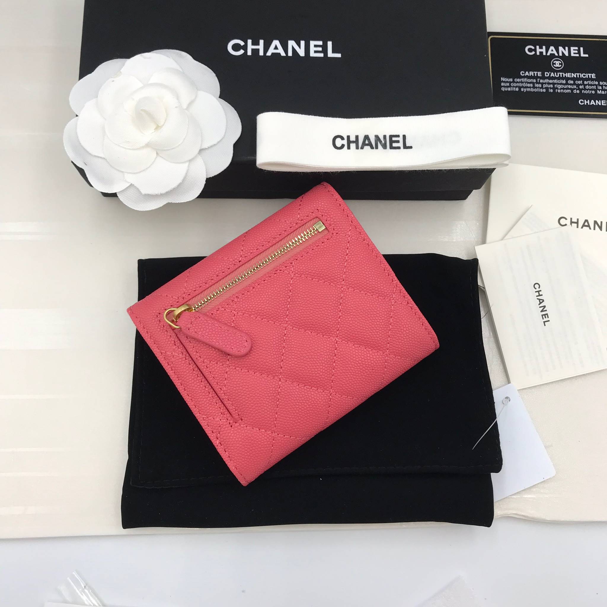 กระเป๋าสตางค์ cn ใบสั้น ขาเนล แชนแนล หนังแท้