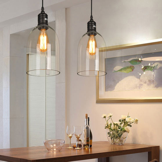 โคมไฟห้อยเพดานแก้ว Retro 15x23cm [SD6201]