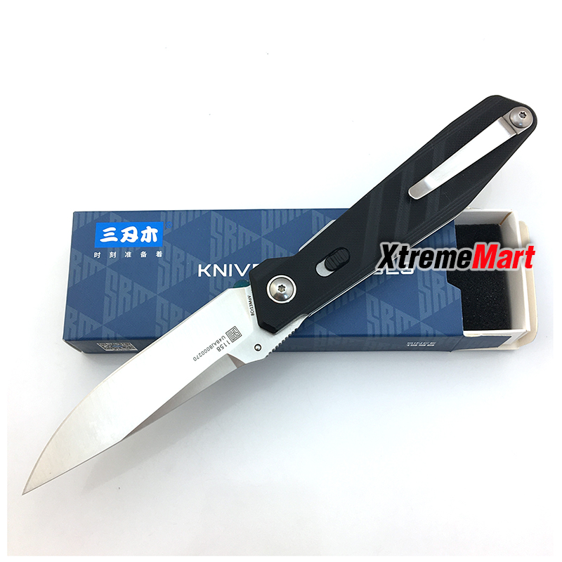 มีดพับ Sanrenmu รุ่น 1158 SRM-1158 ใบมีดสแตนเลส 8Cr13MOV ด้ามG10 สีดำ (เล่มละ)