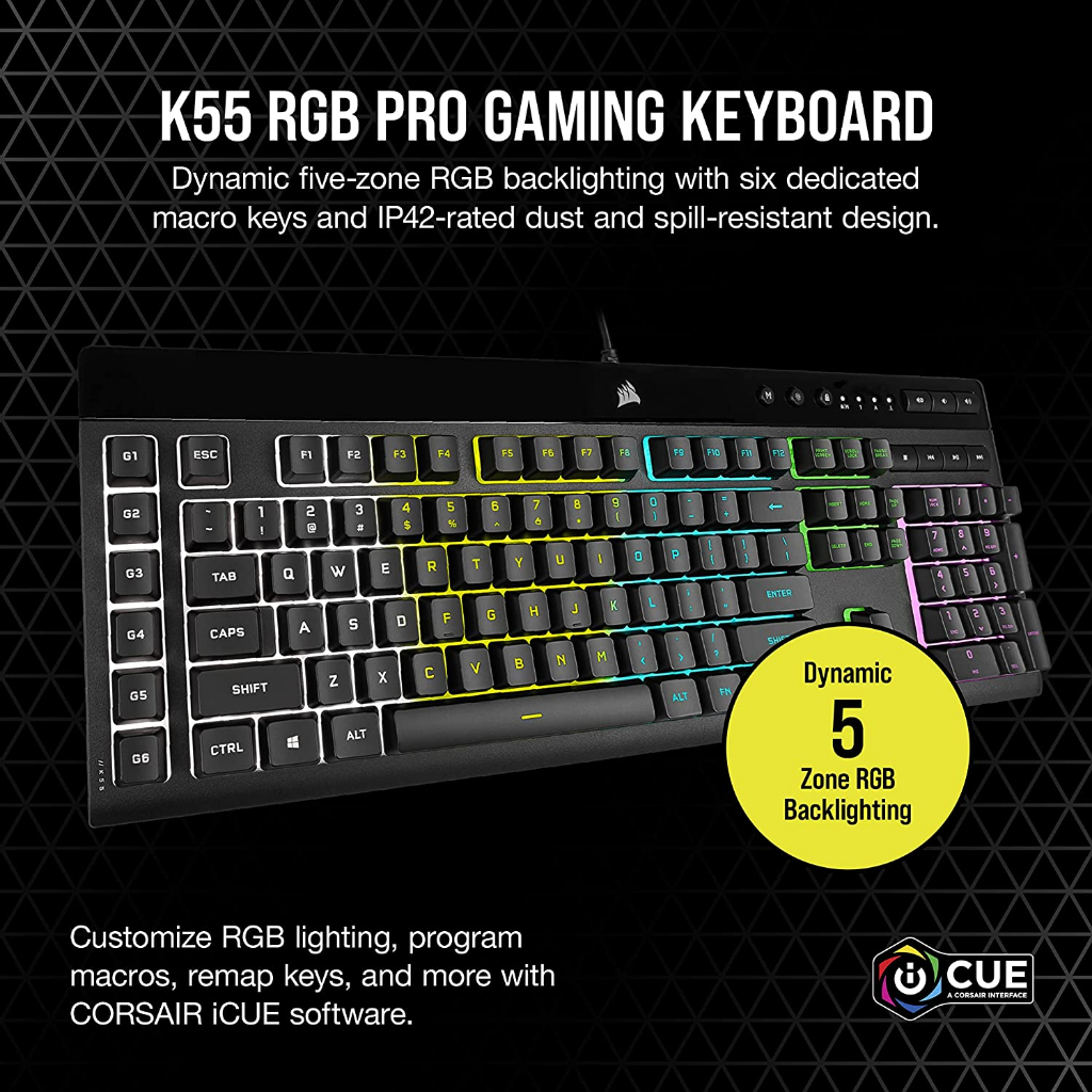 CORSAIR GAMING Keyboard K55 RGB PRO + MOUSE KATAR PRO BUNDLE