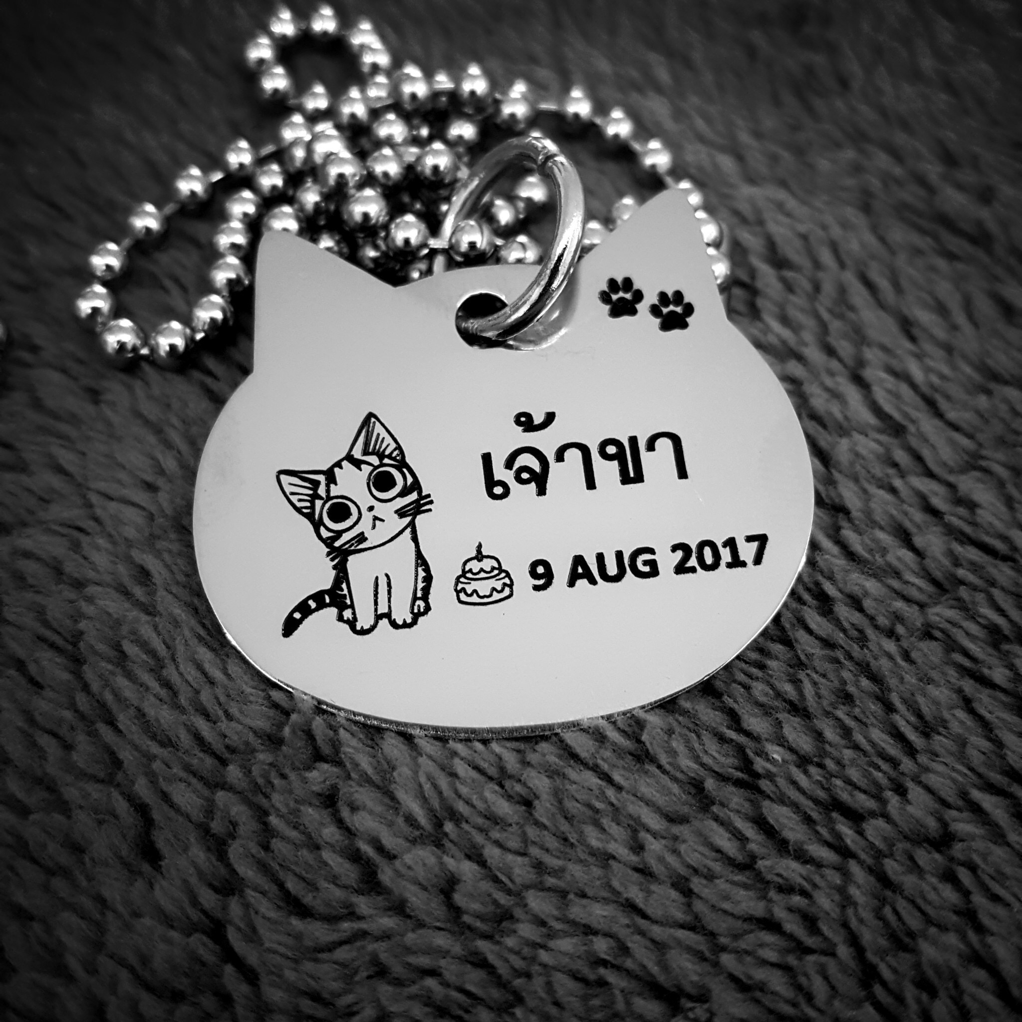 แบบหน้าแมว ขนาด 3.8x3.4 cm