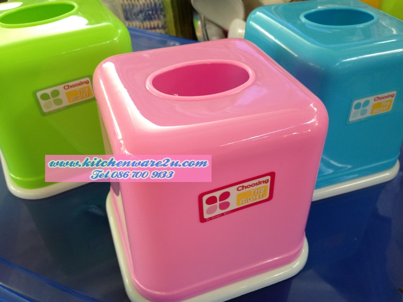 P00250 กล่องใส่ทิชชู่ ทรงเหลี่ยม (ราคาต่อโหล คลิ๊กที่สินค้าเพื่อชมรายละเอียดของขนาด)