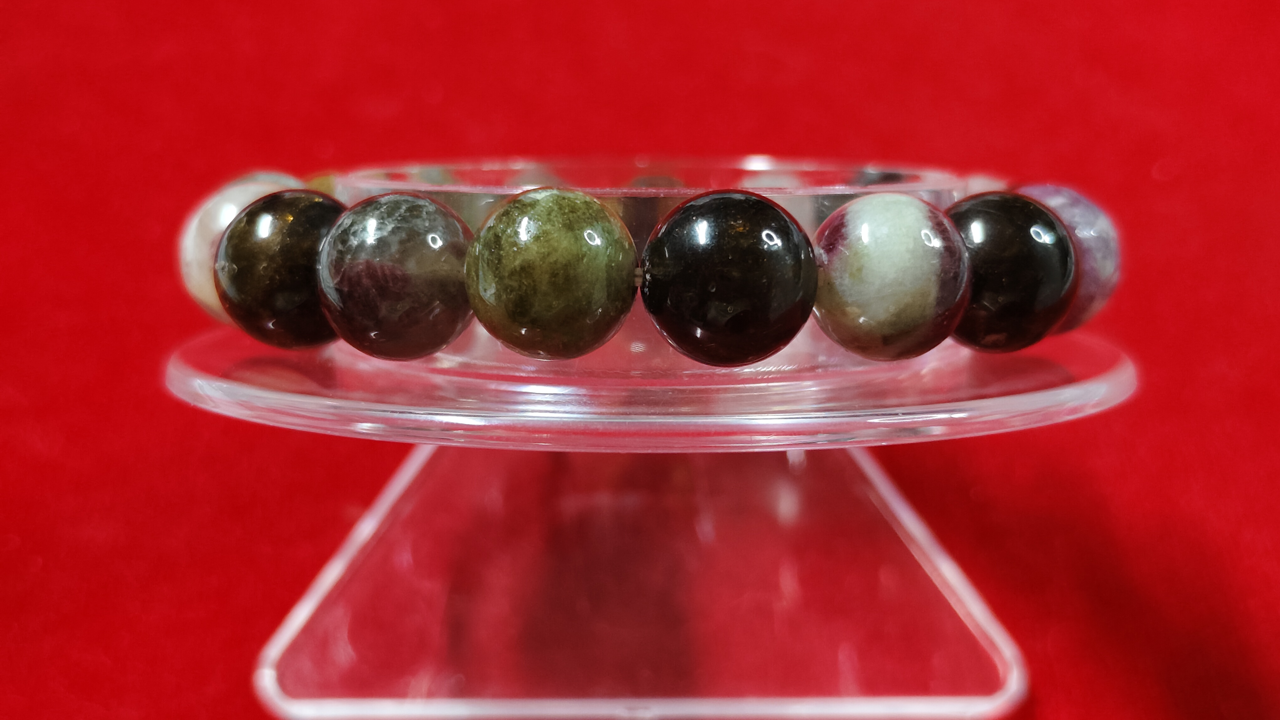 #ข้อมือหินทัวร์มาลีน (Tourmaline)หลากสีรหัสbh-0036