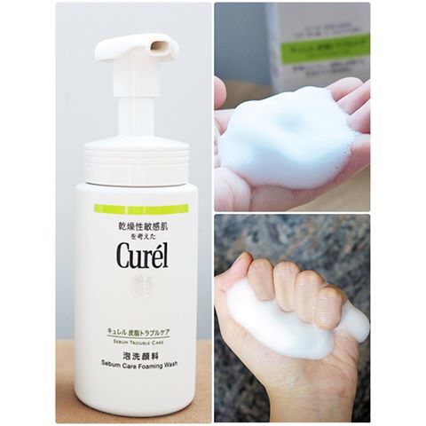 (Refill) Curel Sebum Trouble Care Foaming Facial Wash 130mL โฟมล้างหน้า สำหรับผิวมัน และบอบบางแพ้ง่าย ทำความสะอาดอย่างอ่อนโยน