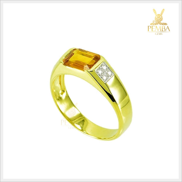 แหวนบุษราคัมแท้ ทรงสี่เหลี่ยม ดีไซน์เรียบๆ ดูดีมีสไตล์(สินค้าสั่งทำสอบถามราคาค่ะ)