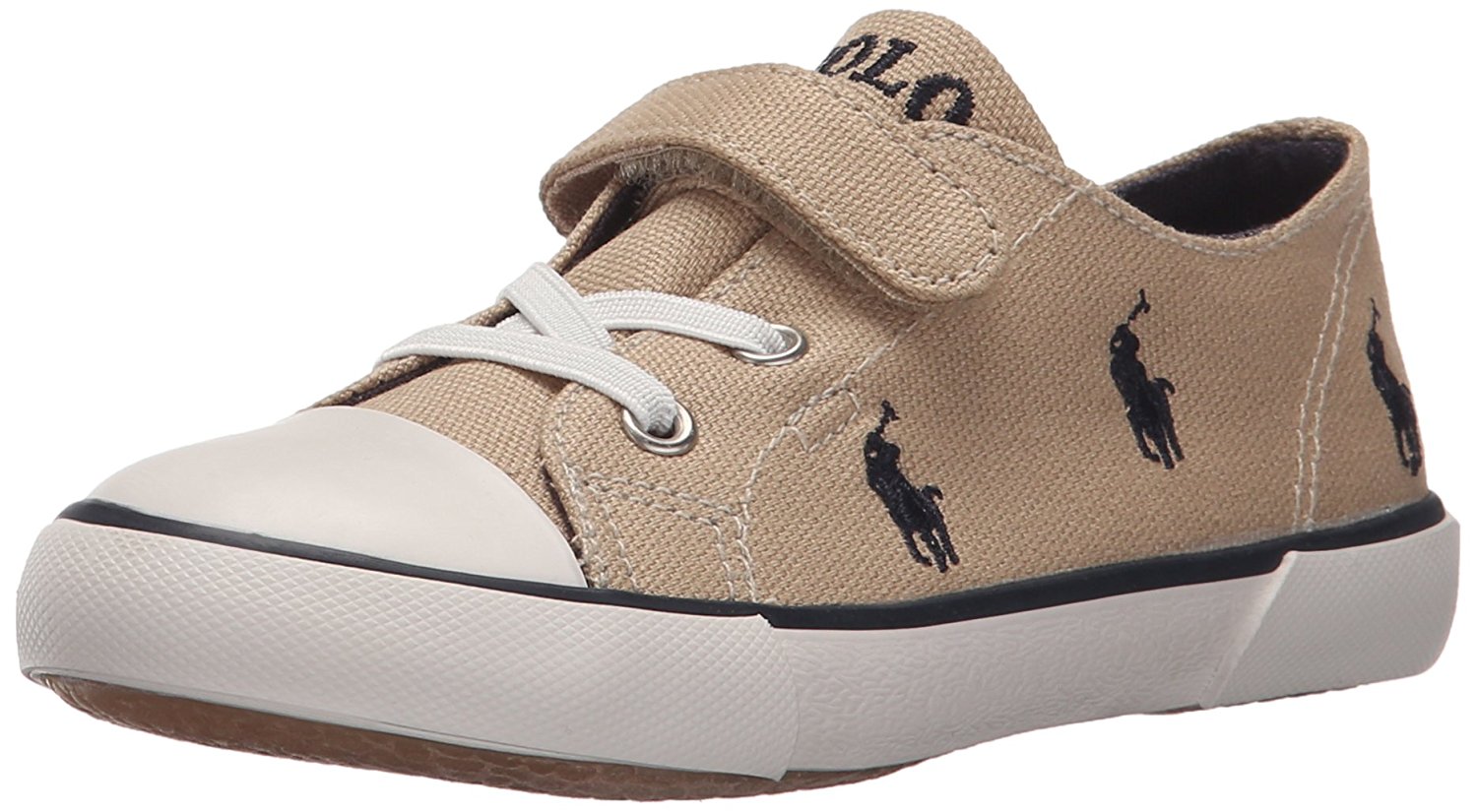 รองเท้าผ้าใบสำหรับเด็ก Polo Ralph Lauren Kids Kody Khaki / Navy Canvas Sneaker for Toddler (17CM)