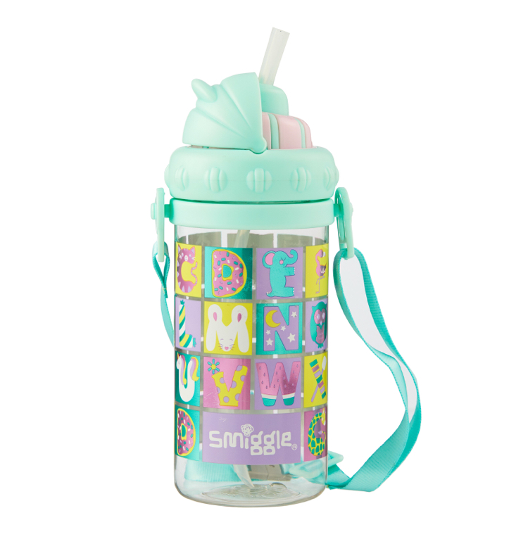 กระติกน้ำชนิดหลอดดื่มพร้อมสายสะพาย Smiggle Magic Drink Bottle with Strap (Mint)