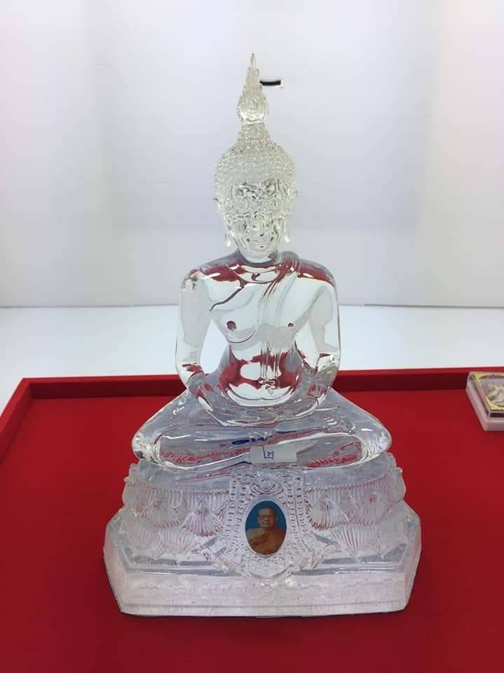 รูปหล่อ พระพุทธรูปพระบูชา พระแก้วใส วัดท่าซุง เนื้อเรซิ่นใส หน้าตัก5นิ้ว (จารยันต์นะโมตาบอด ที่ฐาน) - หลวงพ่อเล็ก วัดท่าขนุน