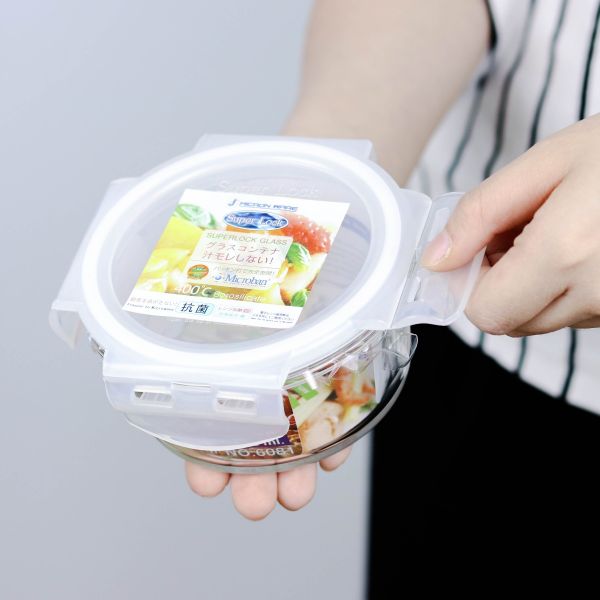 P06081 กล่อง Superlock แบบแก้ว จุ 325 มล (12.3*12.3*6 cm) No.6081 (ราคาส่งต่อ 12 ใบ: เฉลี่ย 60บต่อใบ)