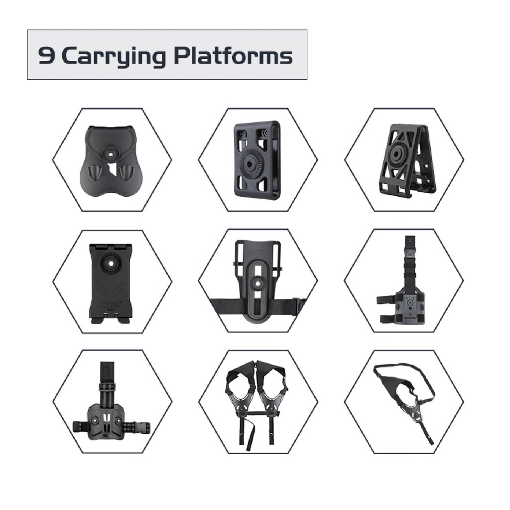 CYTAC thailand ซองพกนอก GLOCK 19 ติดไฟฉาย สามารถใช้กับไฟฉายหลายชนิด (ปลดล็อคนิ้วชี้)