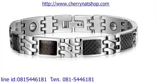 พร้อมส่งสร้อยข้อมือแม่เหล็กเพื่อสุขภาพ สร้อยข้อมือไทเทเนียมเจอรเมเนียมรุ่นCG