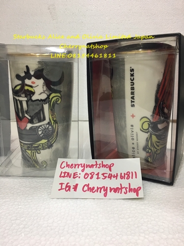 Starbucks Japan Limited Alice and Olivia Hand-Drawn Illustration Double Wall Mug 120z
