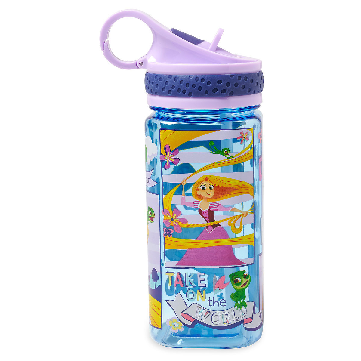 กระติกน้ำแบบหลอดดื่มสำหรับเด็ก Disney Water Bottle with Built-In Straw (Rapunzel / Blue)