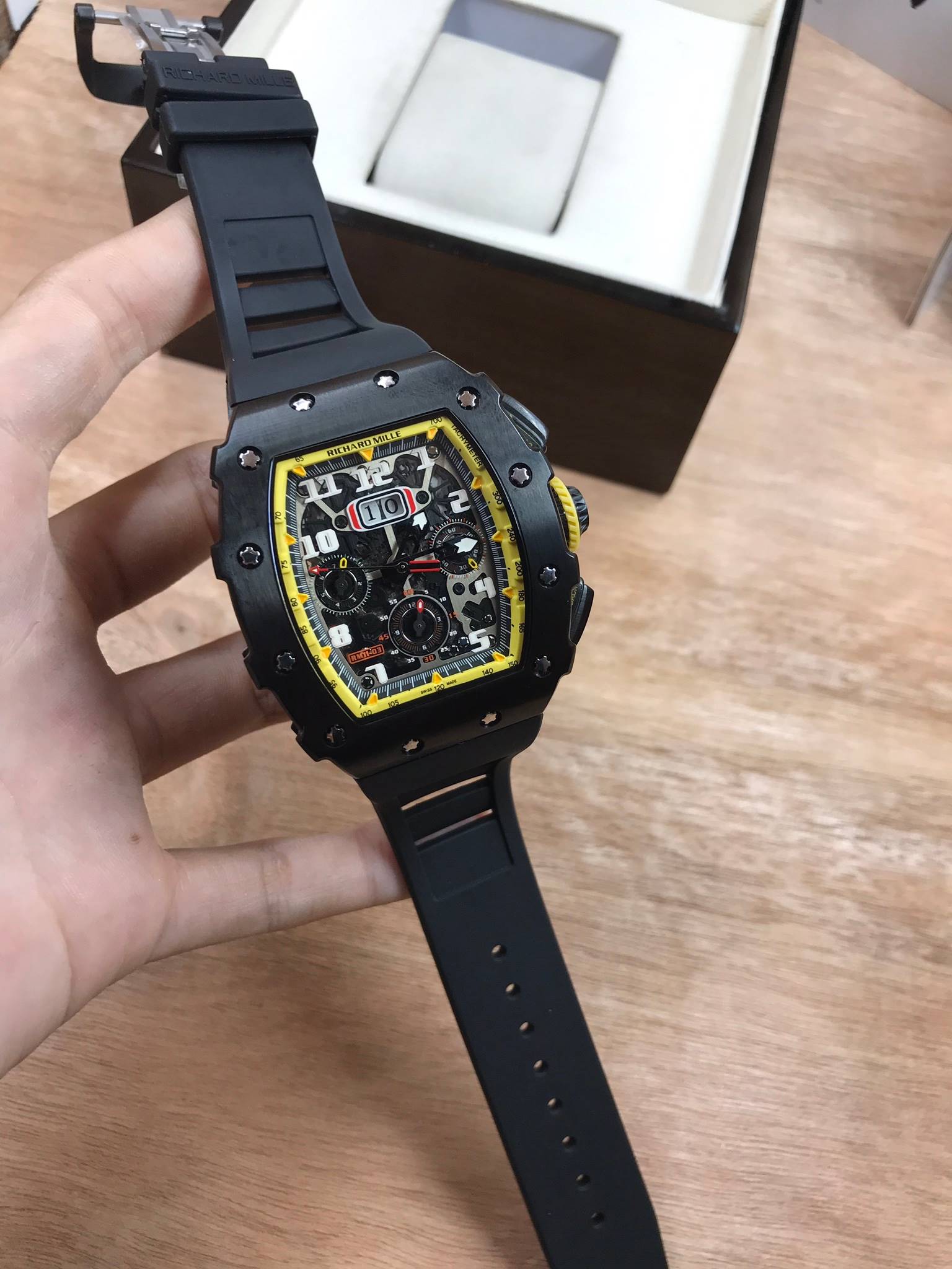 นาฬิกา Richard Mille RM11-03 Black yellow - งาน Mirror Swiss