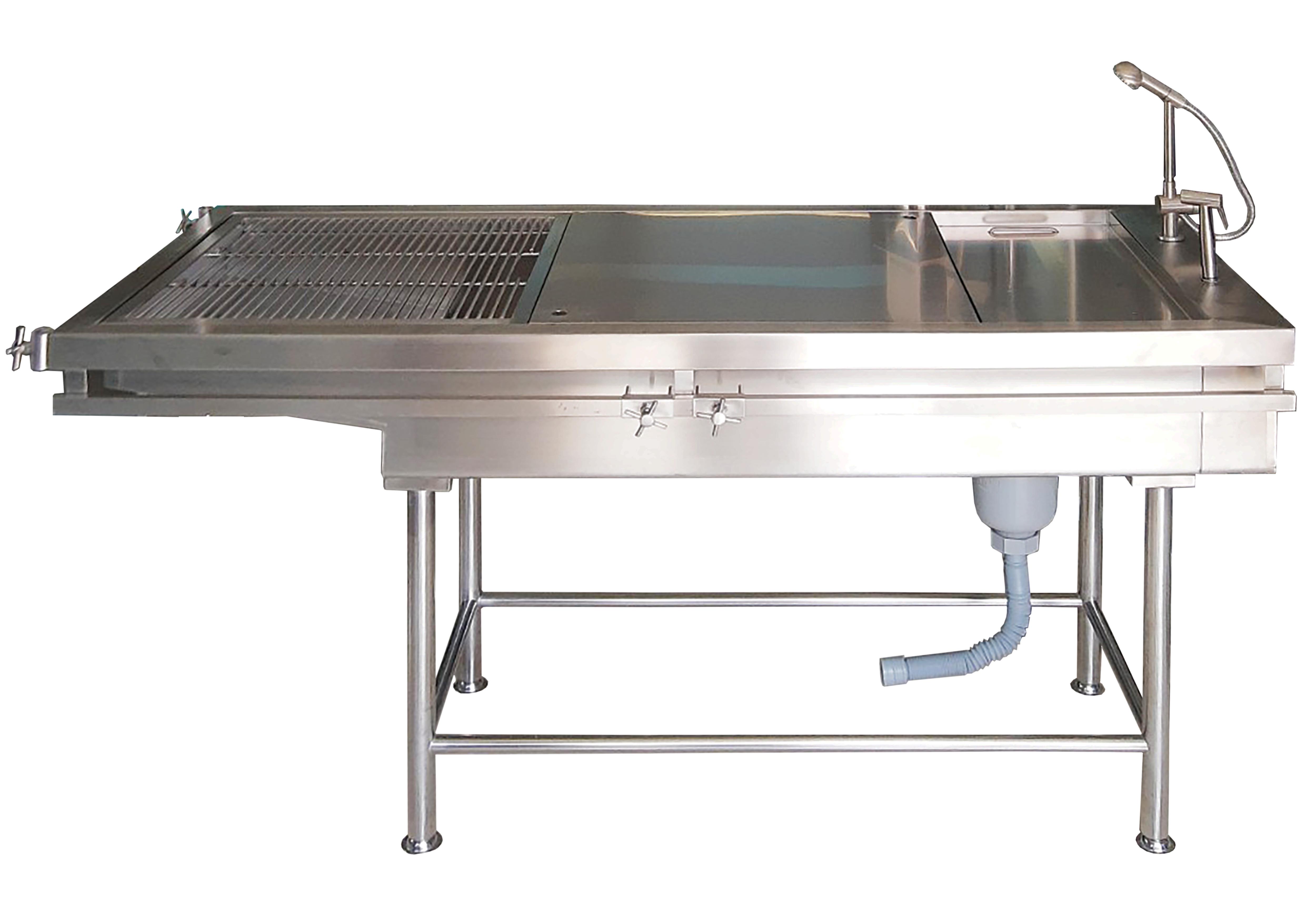 โต๊ะผ่าตัดสแตนเลส พร้อมซิงค์น้ำล้างแผลในตัว