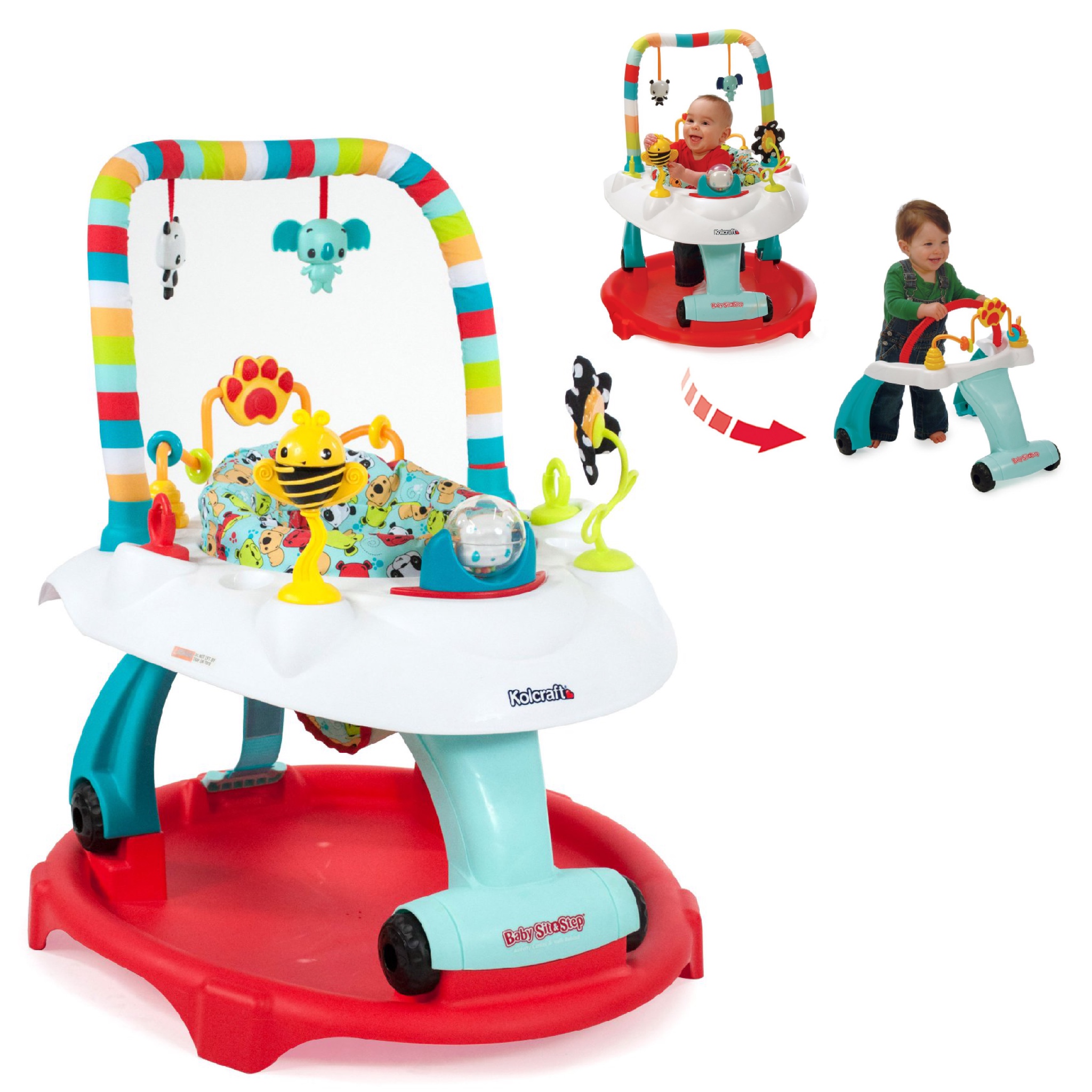 โต๊ะกิจกรรมเสริมพัฒนาการ Kolcraft Baby Sit & Step 2-in-1 Acitivity Center - Bear Hugs (Blue)