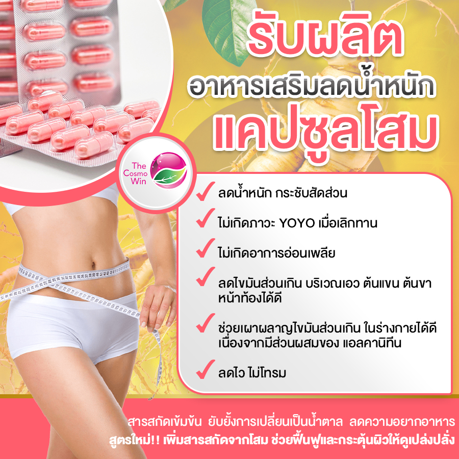 รับผลิตลดน้ำหนัก แคปซูลโสม