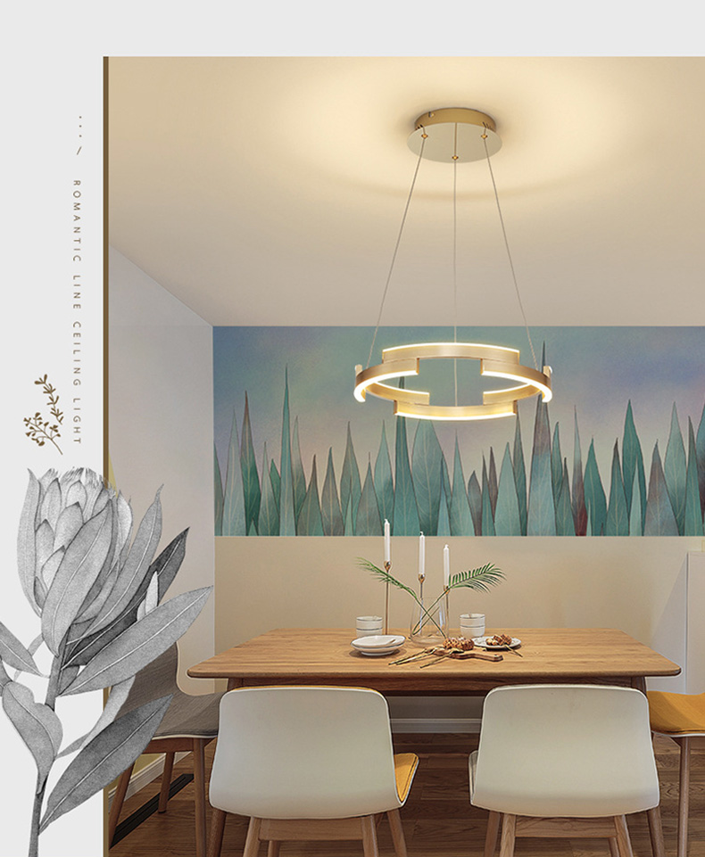 โคมไฟแขวนเพดาน chandeliers ทรงวงกลมสีทอง LED [YKL-160]