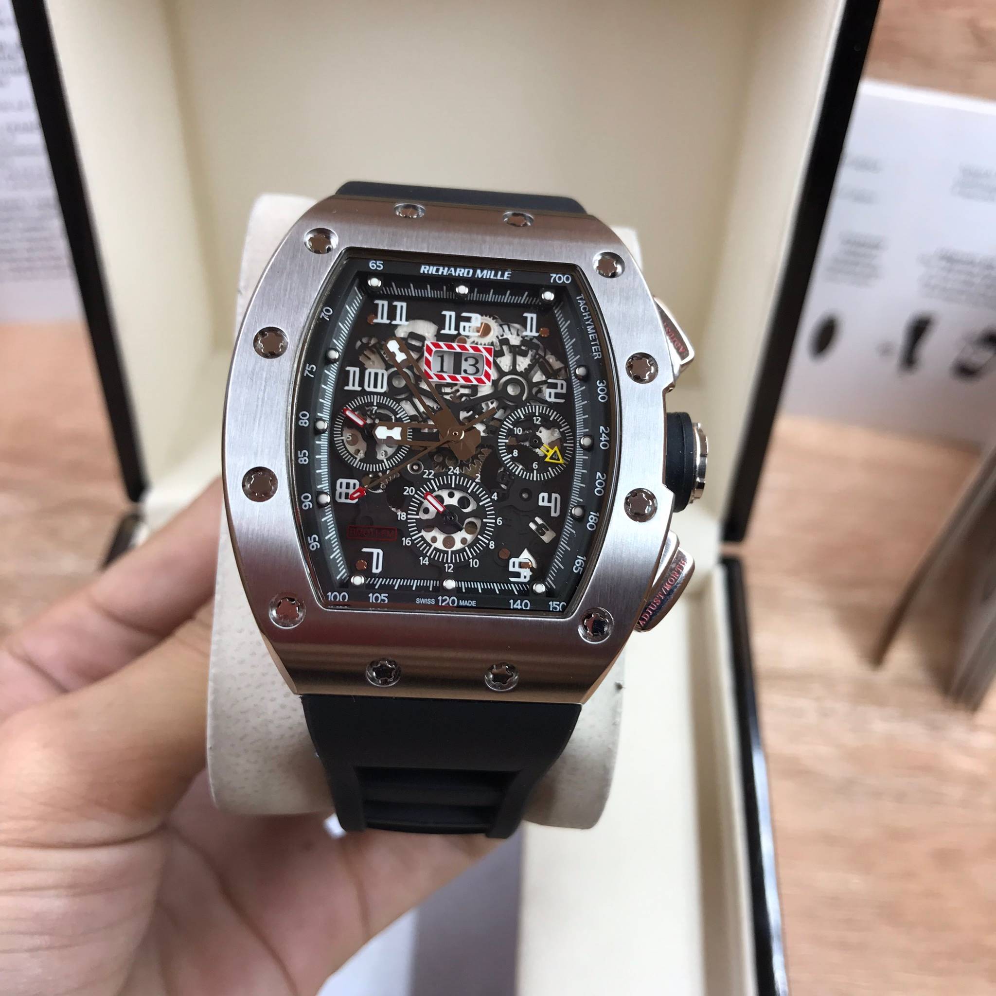 นาฬิกา Richard Mille RM11-FM Silver black - งานเกรด Mirror Swiss