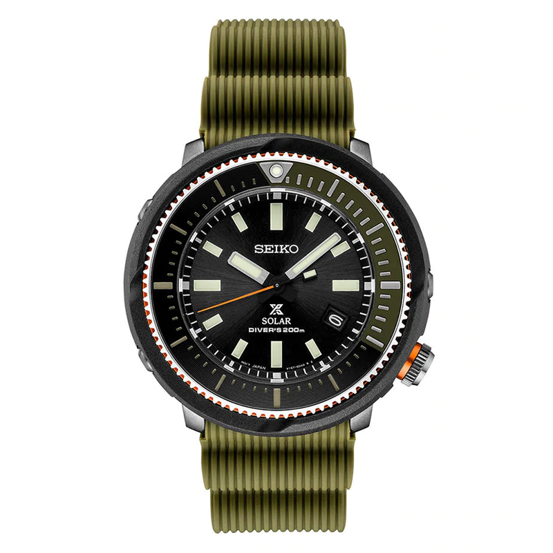 Karnvera Shop นาฬิกาข้อมือผู้ชาย SEIKO Prospex Solar Diver's 200M Military Green Men's Watch SNE547P1