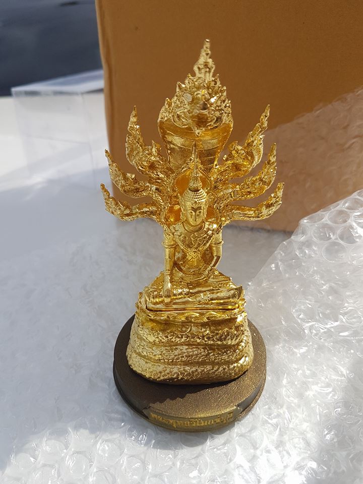 รูปหล่อ สมเด็จองค์ปฐม ปางพระนาคปรก(พญานาค7หัว) ปิดทองแท้ (หน้าตัก3.5ซม) ปี2560 #รับประกันแท้ - หลวงพ่อหนุน วัดพุทธโมกข์