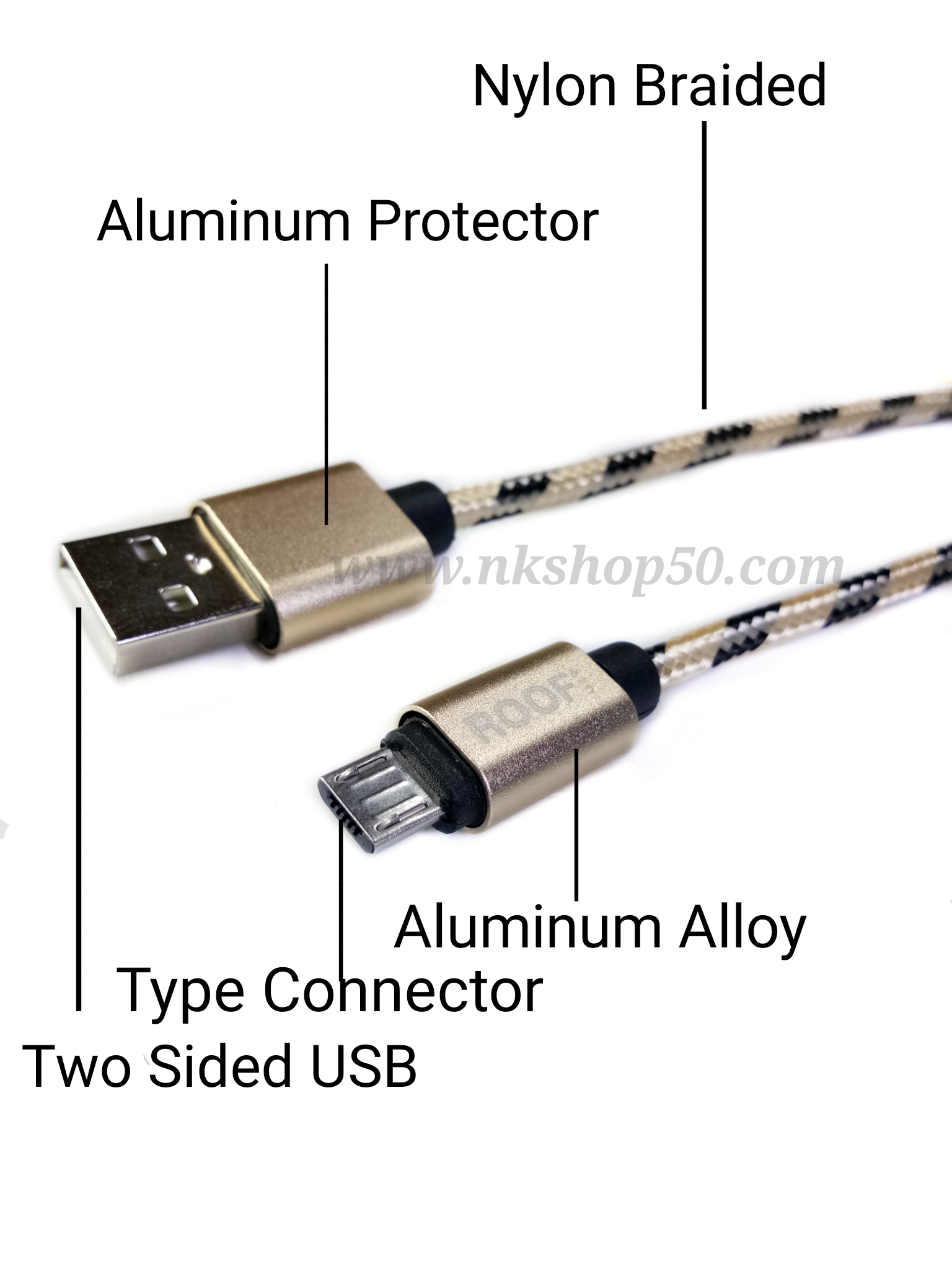 สายชาร์จแบบถักอย่างดีMicro USBสำหรับมือถือสมาร์ทโฟน