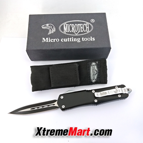 มีดสปริงตรง คม 2 ด้าน Microtech Combat Troodon 00556 D/E Automatic Knife Camping Tool (Dual Front)