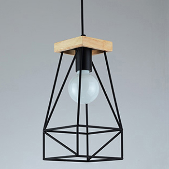 เฟลิก (Felix) โคมไฟเส้นลวดดัด หัวไม้ แขวนเพดาน โคมไฟขนาดเล็ก