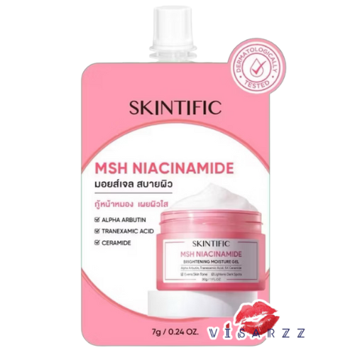 Skintific MSH Niacinamide Brightening Moisture Gel 7g สกินทิฟิค มอยส์เจล บำรุงผิว เนื้อบางเบา กู้หน้าหมอง เผยผิวใส
