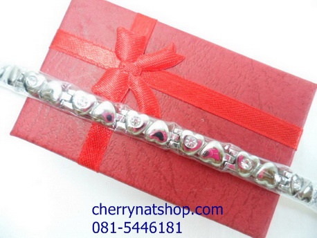 พร้อมส่งสร้อยข้อมือแม่เหล็กเพื่อสุขภาพ ,สร้อยไทเทเนียมเจอรเมเนียม, สร้อยประจุลบ รุ่นF