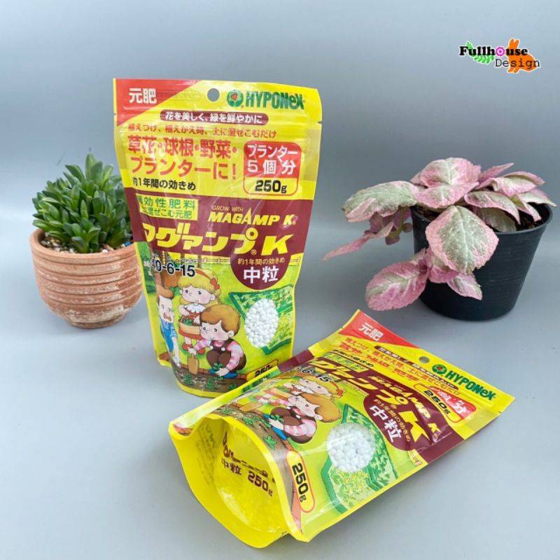 ปุ๋ยเม็ดละลายช้า HYPONEX Mag Amp K นำเข้าจากญี่ปุ่น สูตร N-P-K-Mg 6-40-6-15 ง่ายต่อการผสม สำหรับพืชที่เลี้ยงด้วยหลอดไฟ ทำให้รากแข็งแรง