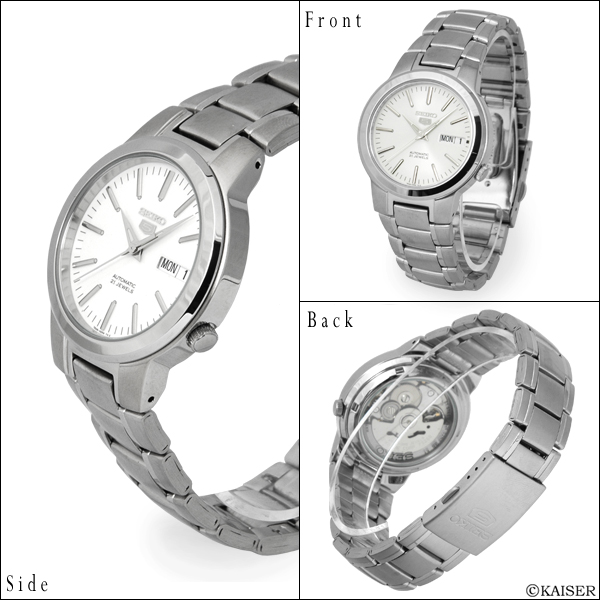 Seiko Men's SNKA01K1 Seiko 5 Automatic White Dial Stainless Steel Watch