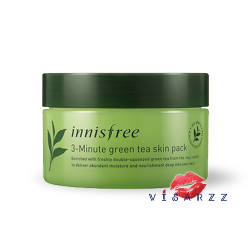 (ขายส่ง 420.-) Innisfree 3-Minute Green Tea Skin Pack 100แผ่น (70mL) แผ่นมาส์กชาเขียวสกัดเข้มข้นที่เพิ่มความชุ่มชื้นเต็มพิกัดได้ใน 3 นาที ทำให้ผิวที่แห้งกร้านเนียนเรียบ พร้อมแก่การแต่งหน้าในในทุกๆ เช้า